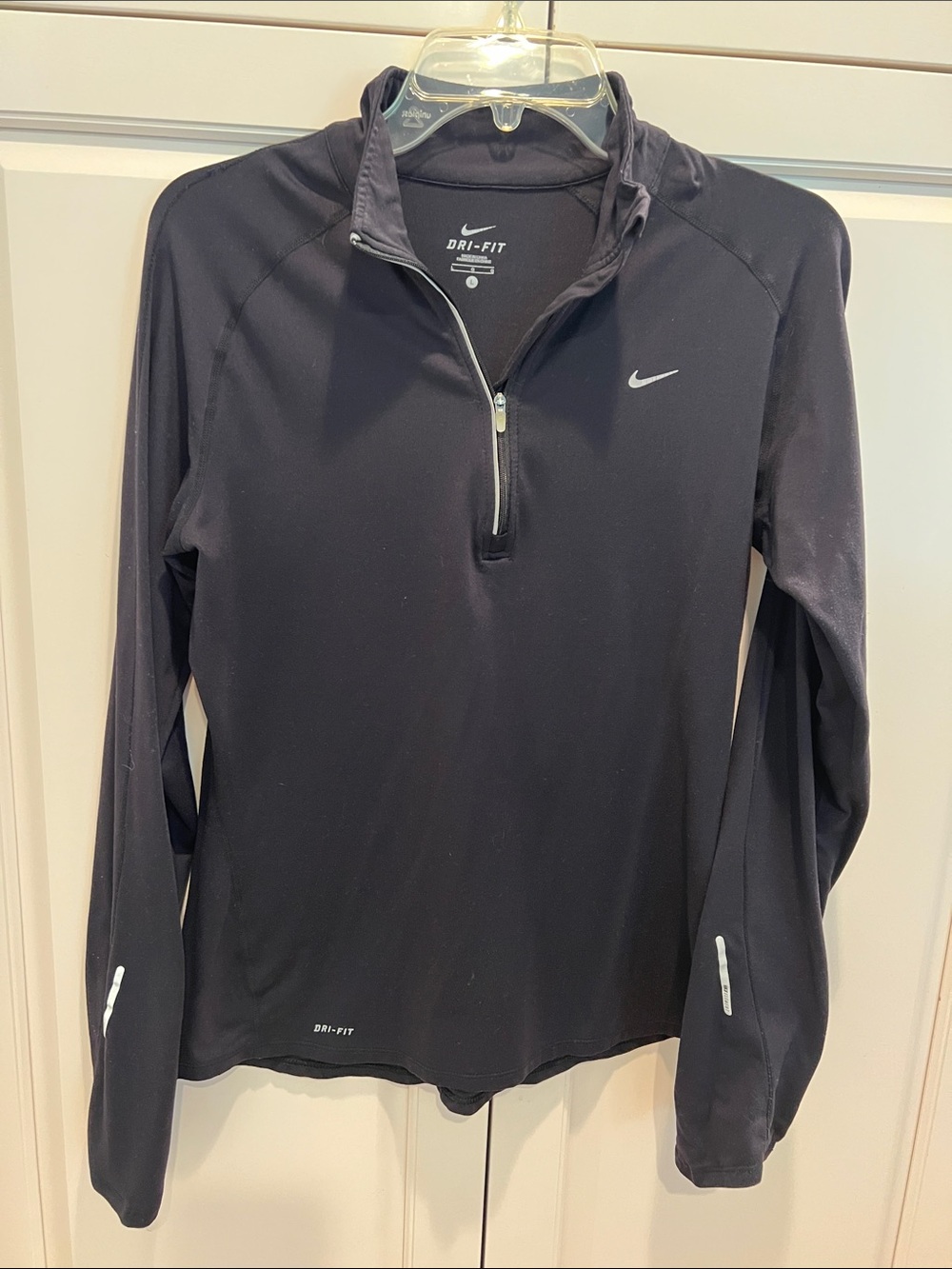Nike Black Dri-FIT Long Sleeve Quarter-Zip Training Top Large